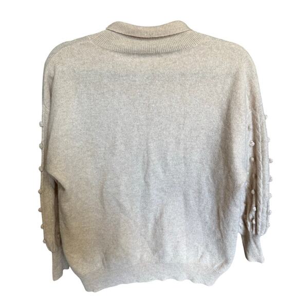 Scott And Scott London Bobble Sleeve Cashmere Sweater Turtleneck Beige Size Larg - Picture 7 of 12